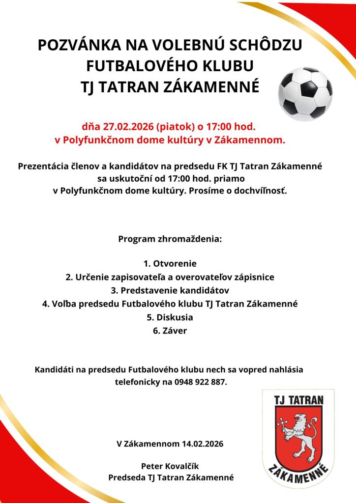Pozvánkana výročnú schôdzu-futbal