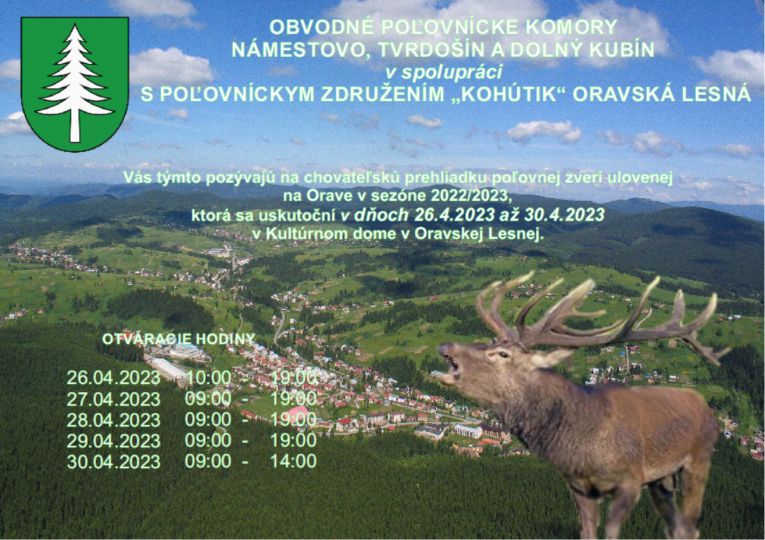 Chovateľská prehliadka poľovnej zveri ulovenej na Orave v sezóne 2022/2023