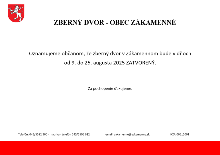 Zberný dvor Zákamenné